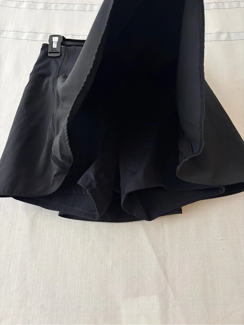 Women’s Black High Waisted Skort Built-in Shorts Mesh Approx S 13.5” Waist(A599)
